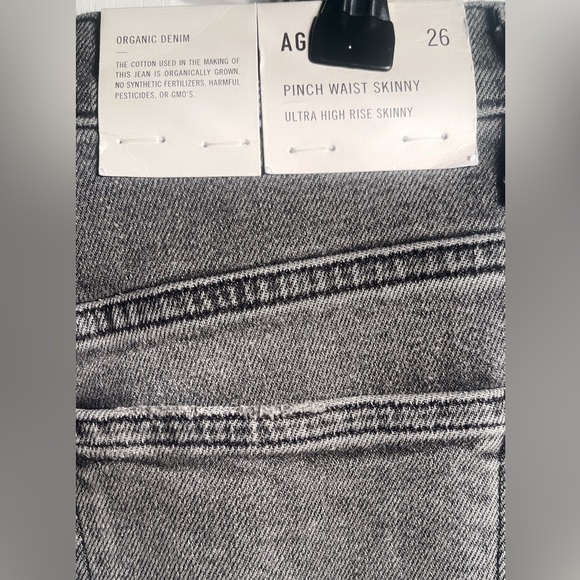 NWT AGOLDE pinch wast skinny ultra highrise grey denim 5 pckt distressed jean 26 - Picture 4 of 5